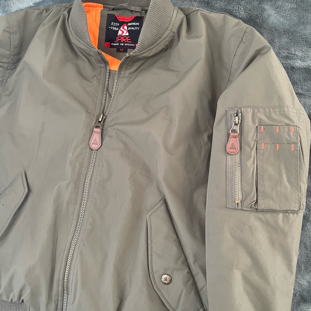 (SPIRE) Men's Oversized Heavyweight MA-1 Bomber Flight Jacket - Picture 2 of 15